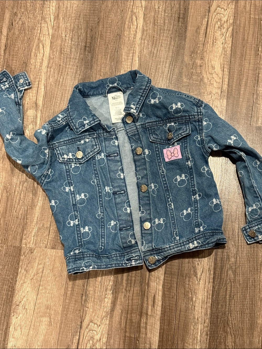Disney Minnie Mouse Denim Jacket with Pink Bow Patch